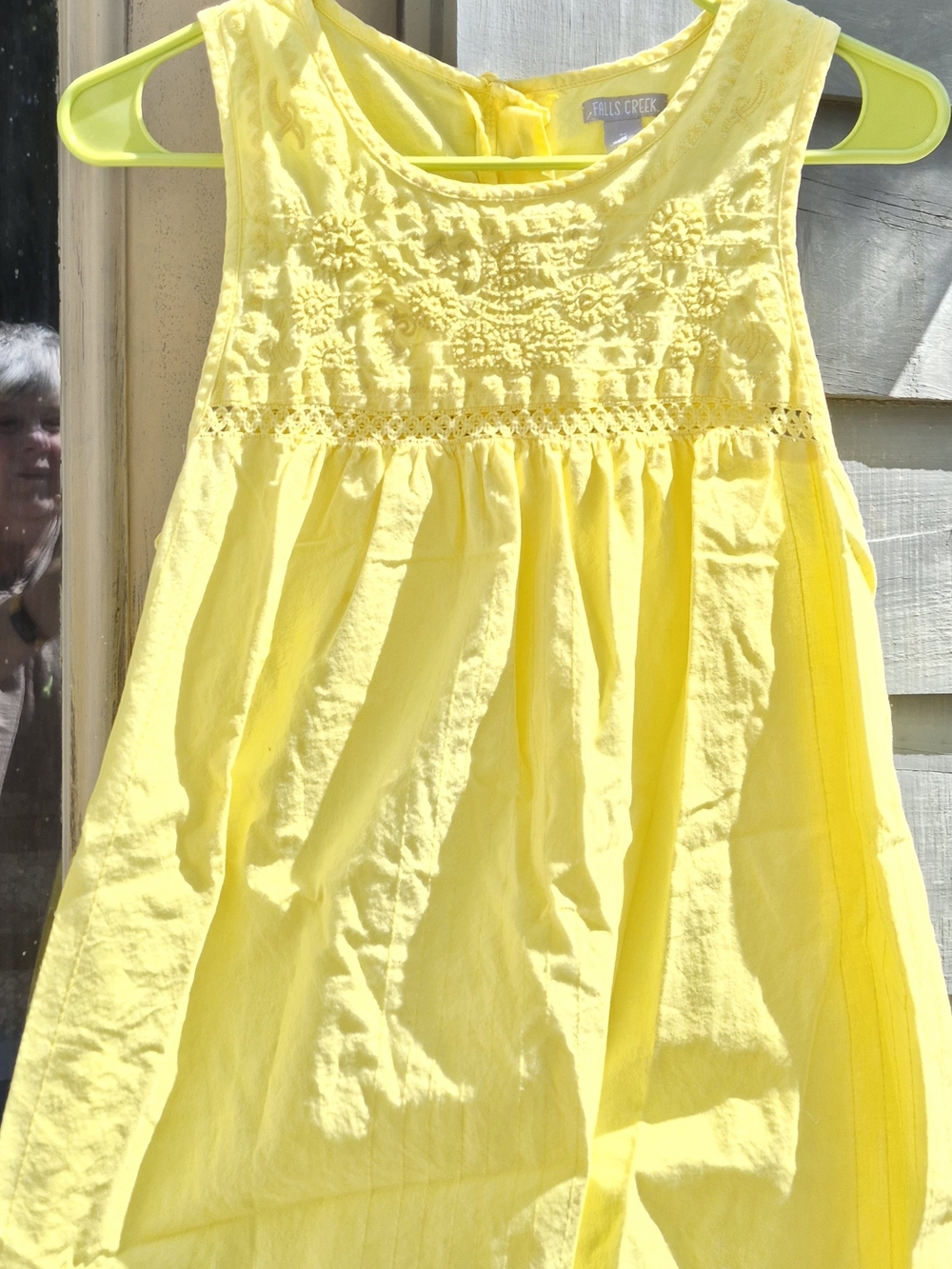 Falls Creek Yellow Embroidered Women's Sleeveless Top Size Medium